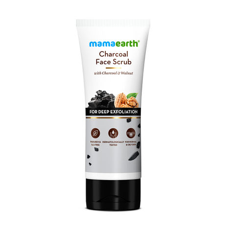 Buy Mamaearth Charcoal Face Scrub For Oily Skin & Normal skin, with Charcoal & Walnut for Deep Exfoliation (100 gm)-Purplle