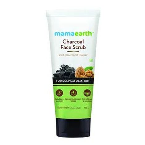 Buy Mamaearth Charcoal Face Scrub For Oily Skin & Normal skin, with Charcoal & Walnut for Deep Exfoliation (100 g)-Purplle