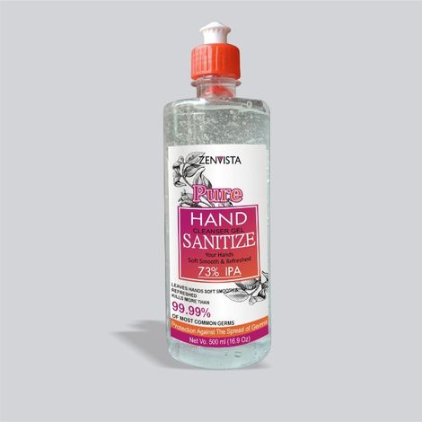 Buy Zenvista Meditech Alcohol Based Hand Sanitizer Gel, With Aloe Vera & Glycerin For Deep Cleansing & Germ Protection, Anti-Bacterial, Kills Bacteria- (500 ml)-Purplle