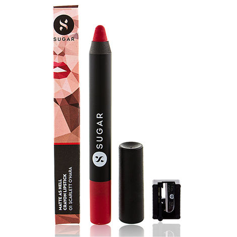 Buy SUGAR Cosmetics Matte as Hell Crayon Lipsticks for Women | Lasts Up To 8+ Hours | Lip Crayon with Sharpener | 2.8 gm - 01 Scarlett O'Hara-Purplle