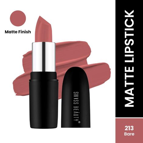 Buy Swiss Beauty Pure Matte Lipstick - Bare (3.8 gm)-Purplle