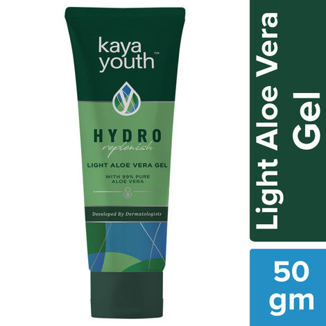 Kaya Youth Hydro Replenish, Lightweight, Non-Sticky Aloe Vera Face & Body  Gel, 99% pure Aloe Vera for 24 hours Skin Hydration, Developed by  Dermatologists (50 g)