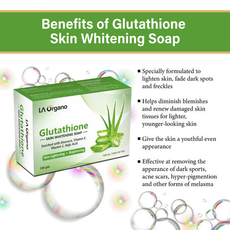 Buy LA Organo Glutathione Aloe Vera Skin Lightening & Brightening Soap For All  Skin Type (100gm) Pack of 4 Online | Purplle