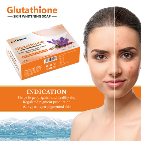 Buy LA Organo Glutathione Kumkumadi Skin Lightening & Brightening Soap For  All Skin Type (100gm) Pack of 3 Online