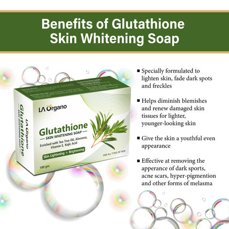 Buy LA Organo Glutathione Teatree Skin Lightening & Brightening Soap For All Skin Type (100gm) Pack of 1 Online