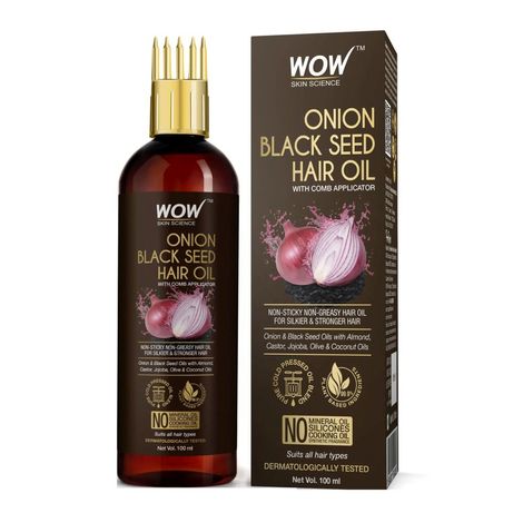 Buy WOW Skin Science Onion Black Seed Hair Oil - WITH COMB APPLICATOR (100 ml)-Purplle