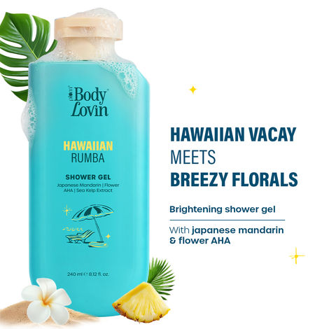 Buy Plum BodyLovin' Hawaiian Rumba Shower Gel | SLS-Free Body Wash For Women & Men | Fresh Beachy Fragrance for Soft & Smooth Skin | Aloe-Infused Nourishing Body Cleanser For All Skin Types (240 ml)-Purplle