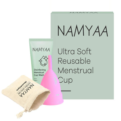 Buy Namyaa Menstrual Cup | Ultra Soft | Reusable | FDA compliant Medical Grade Silicone | Large Size (20-28 ml) | Pack of 1-Purplle