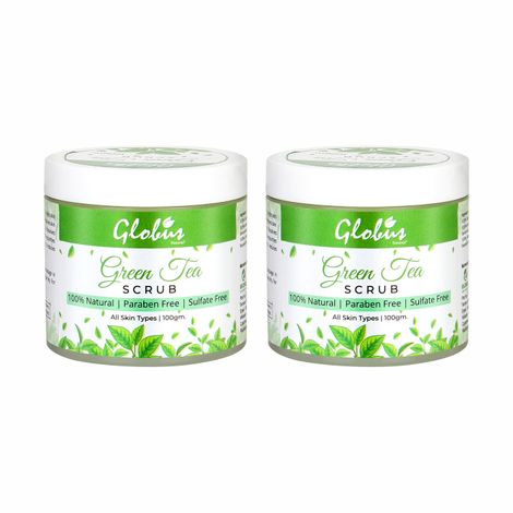 Buy Globus Naturals Green Tea Scrub ( 100 g) Pack Of 2-Purplle