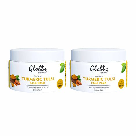Buy Globus Naturals Turmeric Tulsi Anti Acne Face Pack (125 g) Pack Of 2-Purplle