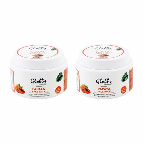 Buy Globus Naturals Purifying Papaya Anti Aging Face Pack (125 g) Pack Of 2-Purplle