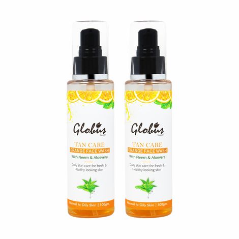 Buy Globus Naturals Tan Care Orange Face wash (100 ml) Pack Of 2-Purplle