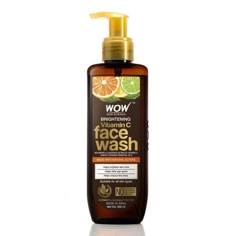 Buy WOW Skin Science Brightening Vitamin C Face Wash Bottle (200 ml)-Purplle