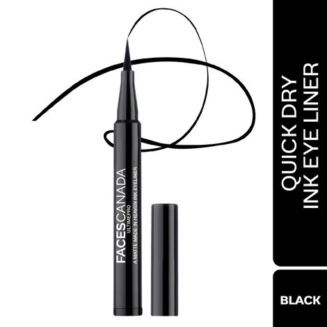 Buy FACES CANADA Ultime Pro A Matte Made in Heaven Ink Eyeliner Mini - Black, 0.6 ml | Felt Tip Pen Liner For Ultra Fine Application | 24 Hr Long Stay Formula | Waterproof, Smudgeproof & Transferproof-Purplle