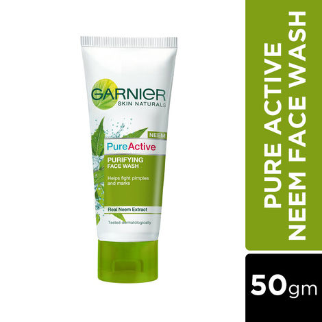 Buy Garnier Skin Naturals, Pure Active Neem Face Wash (50 g)-Purplle