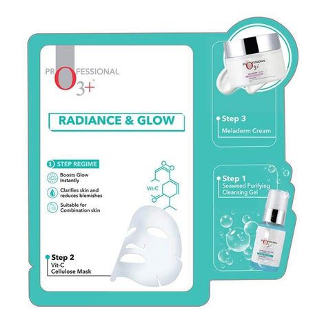 Buy O3+ Instant Home Facial Radiance & Glow Facial Kit Instant Glow Ideal for Normal to Oily Skin (3x 29 ml)-Purplle
