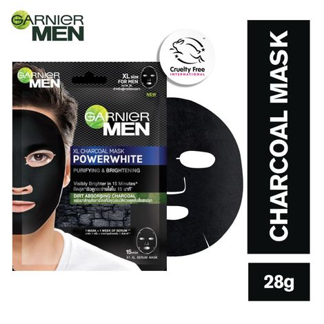 Buy Garnier Men PowerWhite XL Charcoal Mask-Purplle