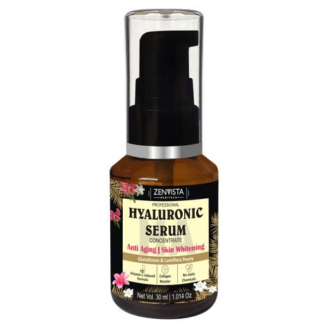 Buy Zenvista Hyaluronic Face Serum +Vitamin C+ Glutathione+ Lumiflora Peony (30 ml)-Purplle