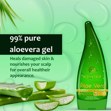 Buy Newish Pure Aloe Vera Gel for Face Glow, Hair Growth & Skin Moisturizer  for Women & Men Online | Purplle
