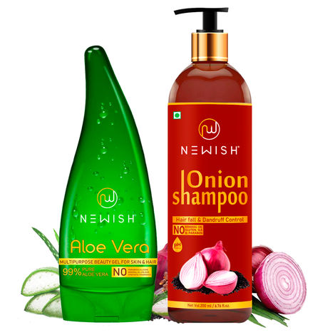 Buy Newish Combo Pack for gift (Aloe Vera+Onion Shampoo) Combo of 2-Purplle