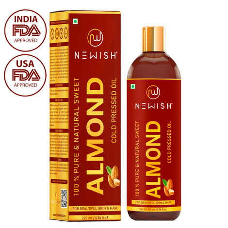 Buy Newish Pure Cold Pressed Sweet Almond Oil for Hair and Skin (200 ml)-Purplle