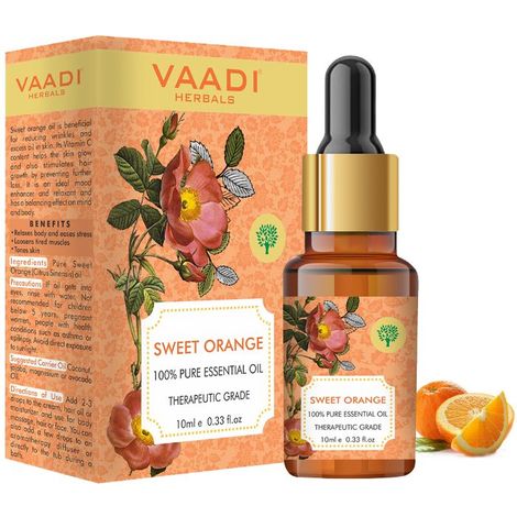 Buy Vaadi Herbals Sweet Orange Essential Oil - Vitamin C Reduces Hairfall, Improves Skin Complexion, Enhances Mood, Loosens Tired Muscles - 100% Pure Therapeutic Grade-Purplle