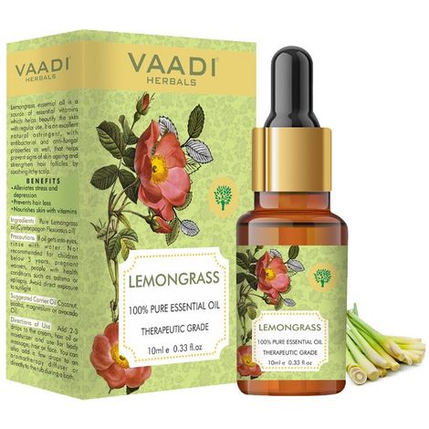 Buy Vaadi Herbals Lemongrass Essential Oil - Reduces Stress & Depression, Prevents Hairfall, Prevents Skin Ageing - 100% Pure Therapeutic Grade-Purplle