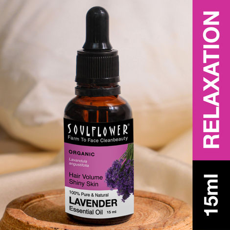 Buy Soulflower Lavender Essential Oil for Hair Nourishment, Face & Skin Care, Home Diffuser, Aromatherapy - 100% Pure, Organic and Natural Undiluted Oil, Ecocert Cosmos Organic Certified 15 ml-Purplle