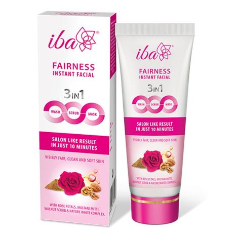 Buy Iba Fairness Instant Facial (3in1 Mask Scrub Facial Wash), 100g lBrightens Skin l Gives Instant Glow-Purplle