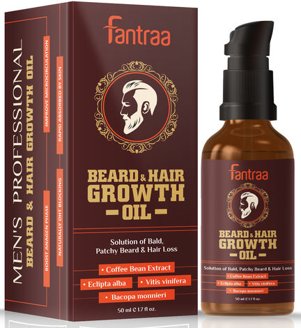 Buy Fantraa Beard and Hair Growth Oil Enriched With Coffee Bean Extract (50 ml)-Purplle