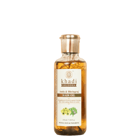 Buy Khadi Shuddha Amla & Bhringraj Hair Oil - No Sls Sles & Paraben 210 ml-Purplle