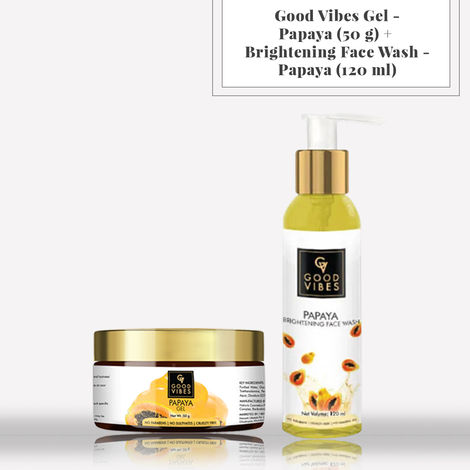 Buy Good Vibes Gel - Papaya (50 g) + Brightening Face Wash - Papaya (120 ml)-Purplle