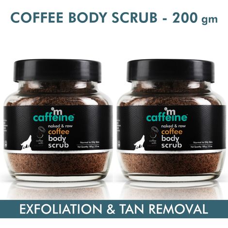 Buy mCaffeine Naked & Raw Coffee Body Scrub, Pack of 2 | Exfoliation, Tan Removal | Oily/Normal Skin | Paraben & SLS Free 200 gm-Purplle