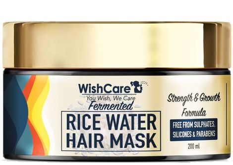 Buy WishCare Fermented Rice Water Hair Mask- Strength & Growth Formula - Free from Sulphates, Silicones & Paraben - For All Hair Types (200 ml)-Purplle
