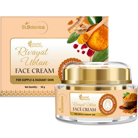 Buy Oriental Botanics Rivayat Ubtan Face Cream For Supple And Radiant Skin With Saffron, Rose And Turmeric Extract (50 g)-Purplle