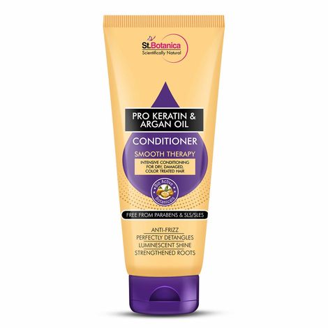 Buy StBotanica Pro Keratin & Argan Oil Smooth Therapy Conditioner, Intensive Conditioning For Dry, Damaged and Color Treated Hair, No Parabens or Sls/Sles, 200 ml-Purplle