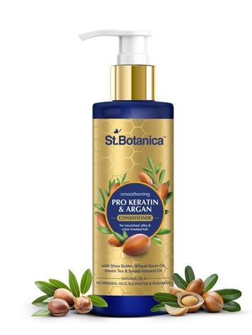 Buy St.Botanica Pro Keratin & Argan Oil Smooth Therapy Conditioner, Intensive Conditioning For Dry, Damaged and Color Treated Hair, No Parabens or Sls/Sles, 200 ml-Purplle