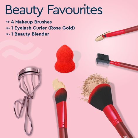 Buy GUBB Beauty Surprise Kit, Makeup Brushes Set with Eyelash Curler & Beauty Blender-Purplle