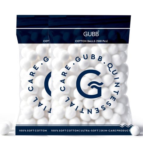 Buy GUBB cotton balls white combo 10 - 100 Pcs ( Pack Of 2 )-Purplle
