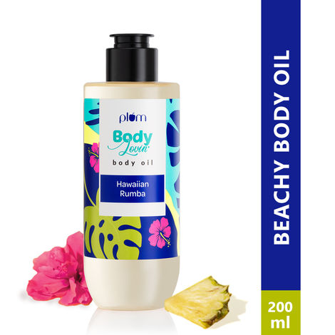Buy Plum BodyLovin' Hawaiian Rumba Body Oil | Intense Moisture & Instant Glow | Long Lasting Fresh Beachy Fragrance | Non-Greasy & Lightweight | Soft & Nourished Skin | For Dry To Very Dry Skin (200 ml)-Purplle