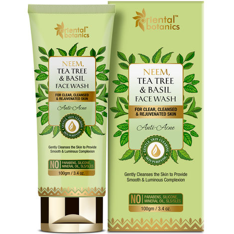 Buy Oriental Botanics Neem, Tea Tree And Basil Anti Acne Face Wash (100 ml)-Purplle