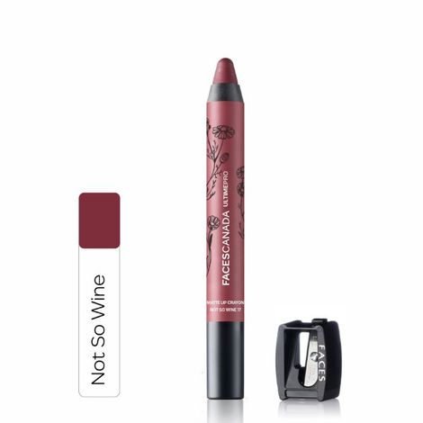 Buy Faces Canada Matte Lip Crayon | Cocoa Butter and Chamomile enriched | One Stroke Intense Color | Smooth Glide | All Day Hydrated Lips | Shade - Not So Wine 2.8g-Purplle