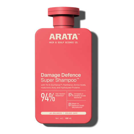 Buy Arata Super Shampoo, Plant-Powered Super Shampoo with Onion Oil, Bhringraj, Apple Cider Vinegar, Argan Oil & Aloe Vera For Women & Men (Shampoo) - 300 ml-Purplle