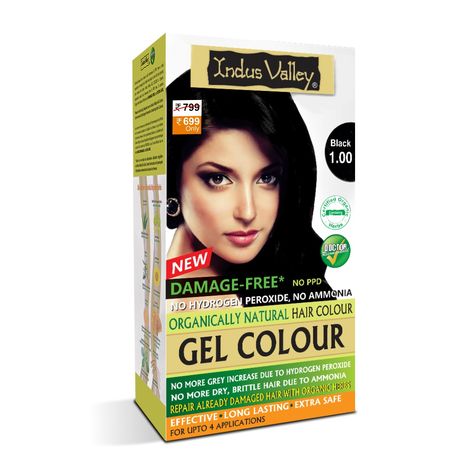 Buy Indus Valley Organically Natural Gel Black/Noir 1.00 Hair Color (220 g)-Purplle