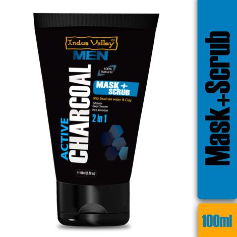 Buy Indus valley Activated Charcoal Mask + Scrub 100 ml-Purplle