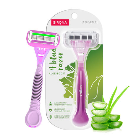 Buy Sirona Reusable Hair Removal Razor for Women with Aloe Boost, Shaving Razor - Pack of 1-Purplle