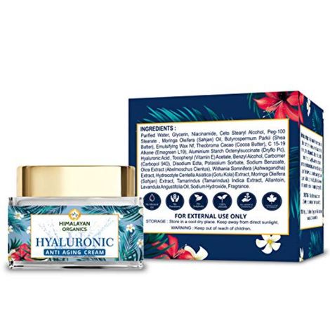 Buy Himalayan Organics Hyaluronic Acid Anti Aging Cream, Anti Wrinkle, Skin Brightening, 50 ml-Purplle