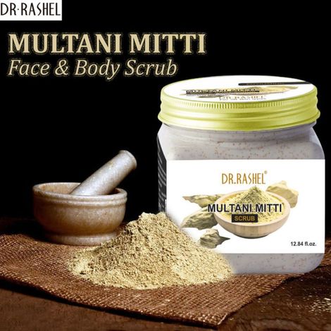 Buy Dr.Rashel Exfoliating Multani Mitti Face and Body Scrub For All Skin Types (380 ml)-Purplle