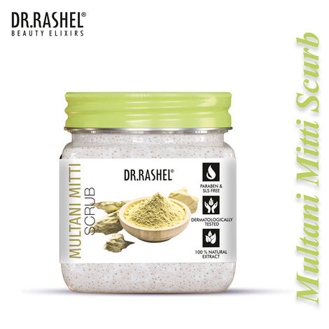 Buy Dr.Rashel Exfoliating Multani Mitti Face and Body Scrub For All Skin Types (380 ml)-Purplle