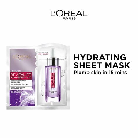 Buy L'Oreal Paris Revitalift Hyaluronic Acid Fresh Mix Serum Sheet Mask, 33 gm-Purplle